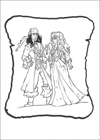 Jack And Tia Dalma Coloring Page